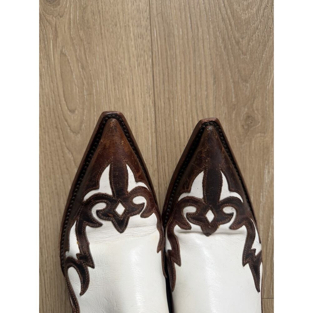 Old Gringo Western Boots Brown White Decorative Stitching Women’s Size 6 B - Picture 3 of 6